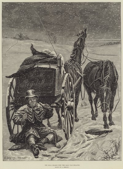 La véritable raison du retard du courrier (gravure) - English School