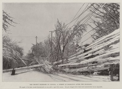 La récente tempête de neige au Canada, une rue à Hamilton après la tempête - English School