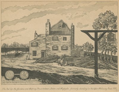 Les jardins de thé Red Cap et la maison de repos entre Londres et Highgate - English School