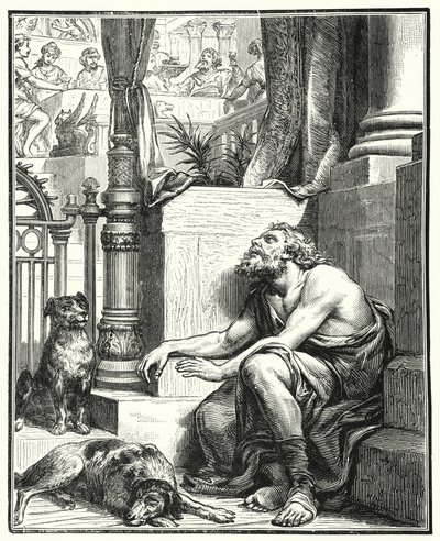 Le riche et Lazare (gravure) - English School