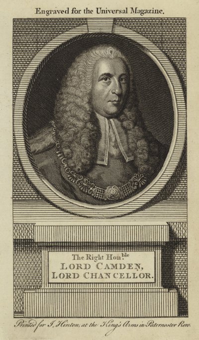 Le très honorable Lord Camden, Lord Chancelier - English School