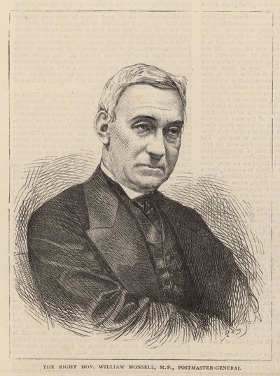 Le Très Honorable William Monsell, Maître de Poste Général - English School