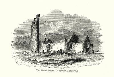 La Tour ronde, Tullosherin, Dungarvan (gravure) - English School
