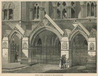 Les Cours royales de justice : Entrées de la façade du Strand vers la cour intérieure - English School