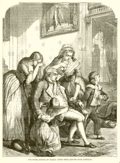La famille royale de France après leur retour de Varennes - English School