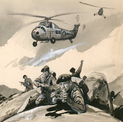 Les Royal Marine Commandos dans une zone de conflit dans les années 1960 - English School