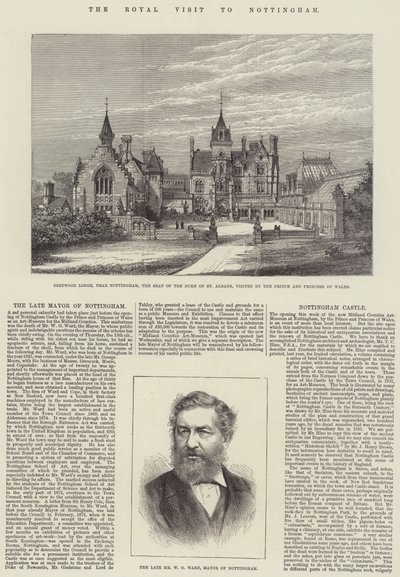 La visite royale à Nottingham (gravure) - English School