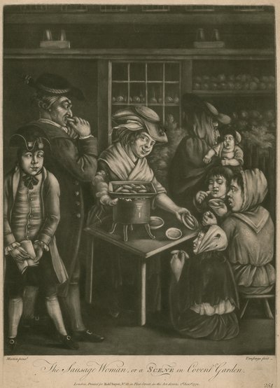 La Femme à la saucisse ; ou, une scène à Covent Garden - English School