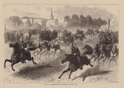 Le corps des pompiers de Saint-Pétersbourg, une journée sur le terrain (gravure) - English School