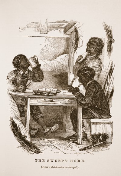 La maison des ramoneurs, illustration de London Labour and London Poor par Henry Mayhew, pub. 1862 - English School