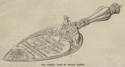 La truelle utilisée par le prince Albert (gravure) - English School