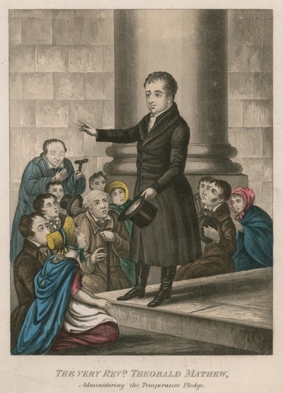 Le Très Révérend Theobald Mathew administrant le serment de tempérance - English School