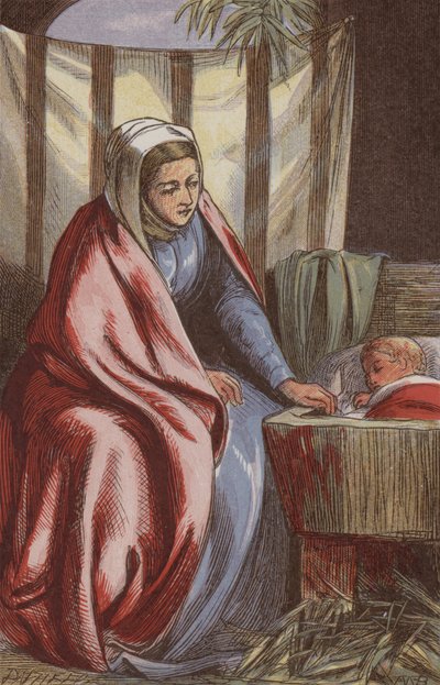 La Vierge Marie regardant le Sauveur endormi - English School