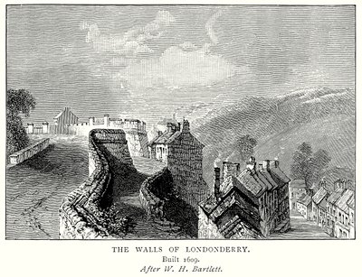 Les murs de Londonderry (gravure) - English School