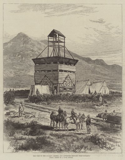 La guerre au Soudan, Zereba et redoute avancée près de Souakim (gravure) - English School