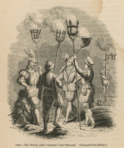 La garde avec des cressets et des balises - English School