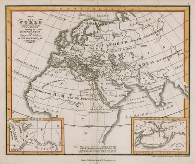Le monde tel que connu des anciens, montrant la dispersion et l