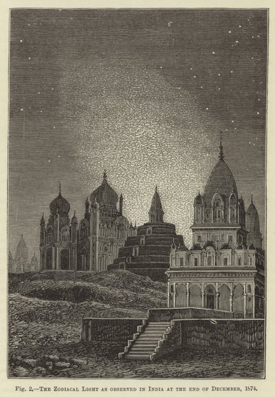 La lumière zodiacale observée en Inde à la fin de décembre 1874 - English School