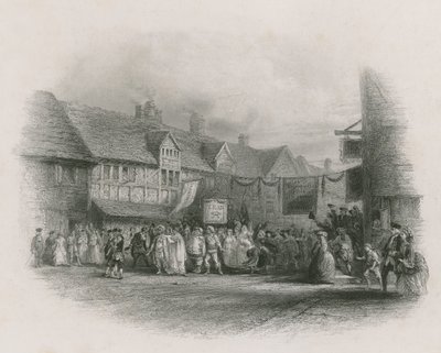 Le lieu de naissance de Shakespeare avec la procession du Jubilé de Garrick - English School