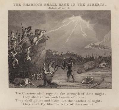 Les chars feront rage dans les rues, Nahum II, verset 4 - English School