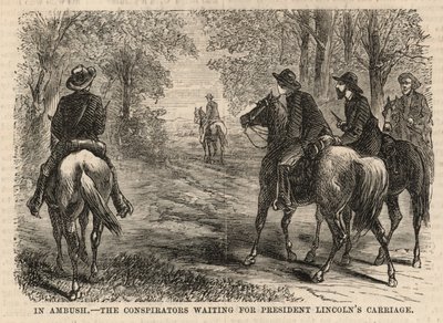 Les conspirateurs attendant la voiture du président Lincoln - English School