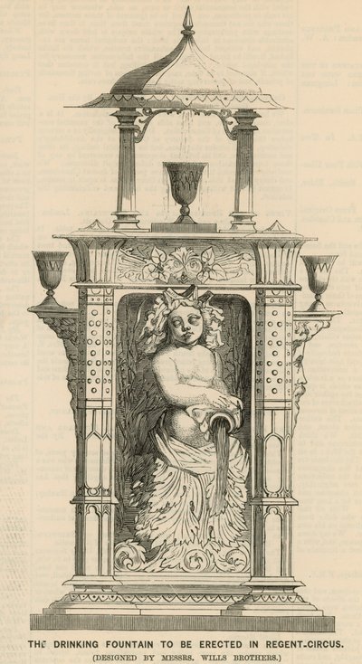La fontaine à boire à ériger à Regent Circus - English School