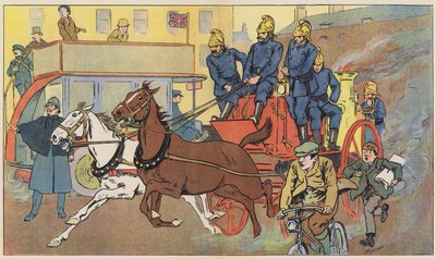 Le camion de pompiers fonçant au secours - English School