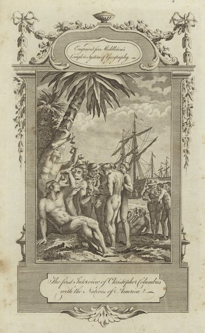 La première rencontre de Christophe Colomb avec les indigènes d