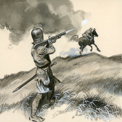 Les premiers pistolets, appelés arquebuses - English School