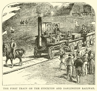 Le premier train sur le chemin de fer de Stockton et Darlington - English School