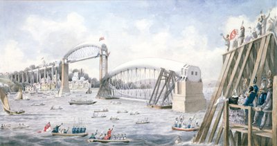 Le flottement de la dernière travée du pont Royal Albert, Saltash - English School