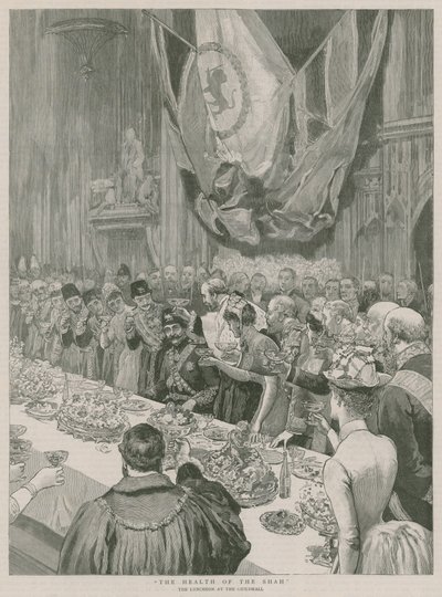 La santé du Shah; Le déjeuner à Guildhall, Londres - English School