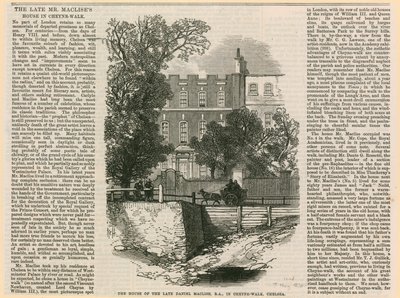 La maison de Daniel Maclise à Cheyne Walk - English School