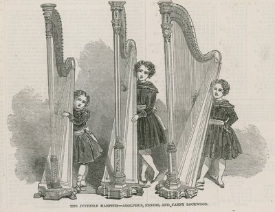 Les jeunes harpistes - Adolphus, Ernest et Fanny Lockwood - English School