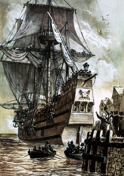 La dernière vue des Pères Pèlerins était le quai de Southampton - English School