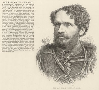 Feu le comte Julius Andrassy (gravure) - English School