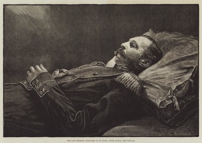 Le défunt empereur Alexandre II de Russie après la mort - English School