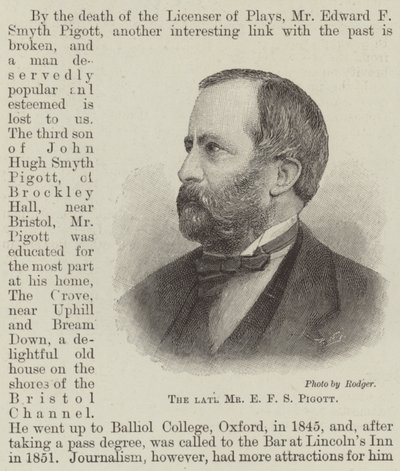 Feu M. E F S Pigott (gravure) - English School