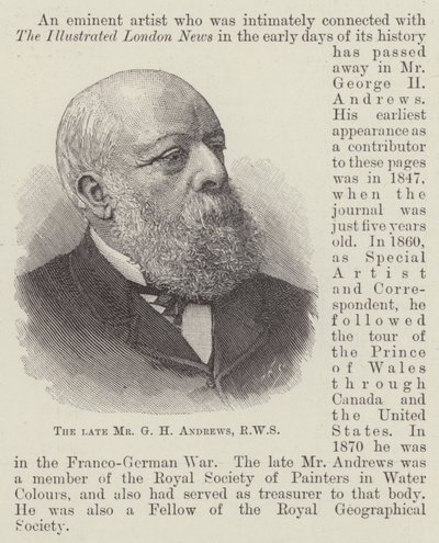 Le défunt M. G H Andrews, RWS - English School