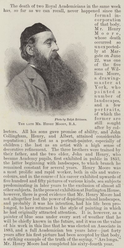 Feu M. Henry Moore, RA (gravure) - English School