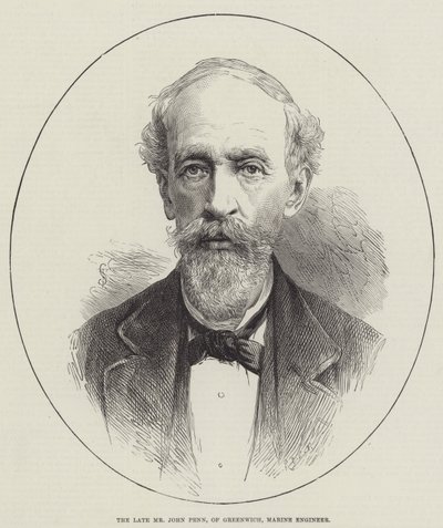 Feu M. John Penn, de Greenwich, ingénieur maritime (gravure) - English School