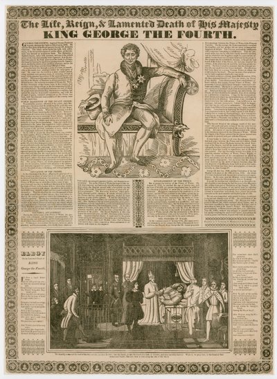 La vie, le règne et la mort lamentée de Sa Majesté, le roi George IV - English School