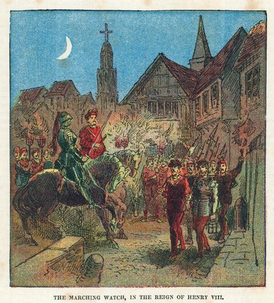 La garde en marche sous le règne du roi Henri VIII - English School