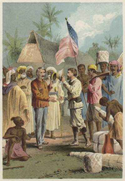 La rencontre de Henry Morton Stanley et David Livingstone - English School