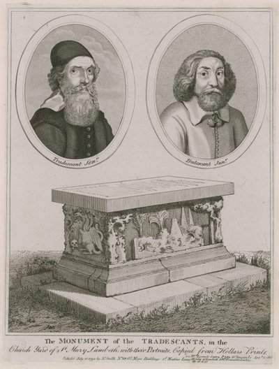 Le monument des Tradescant dans le cimetière de St Mary, Lambeth - English School