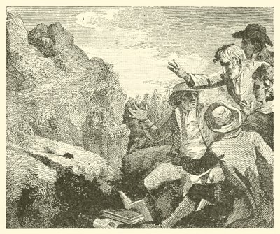Les montagnes en travail (gravure) - English School