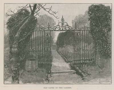 Le nouveau parc public à Highgate : anciennes portes dans le jardin - English School
