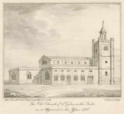 La vieille église de St Giles in the Fields, Londres, telle qu
