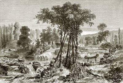 Le portage sur la rivière de boue blanche - English School