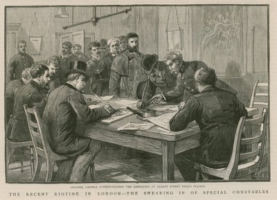 Les récentes émeutes à Londres : Assermentation des constables spéciaux - English School